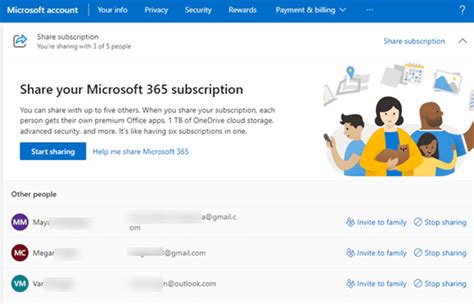 share office 365 with family